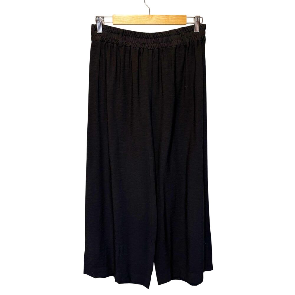 Crea Concept Black Wide Leg Pull-On Cropped Pants - size 38 (US 6)